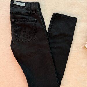 Moschino Straight Cigarette  Leg Jeans  - Lived-in Black Colour
